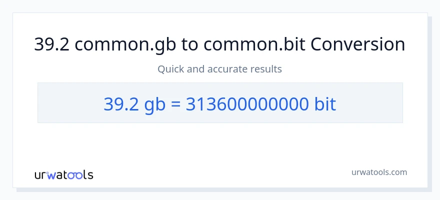 39.2 Gigabytes patungong Bits na conversion