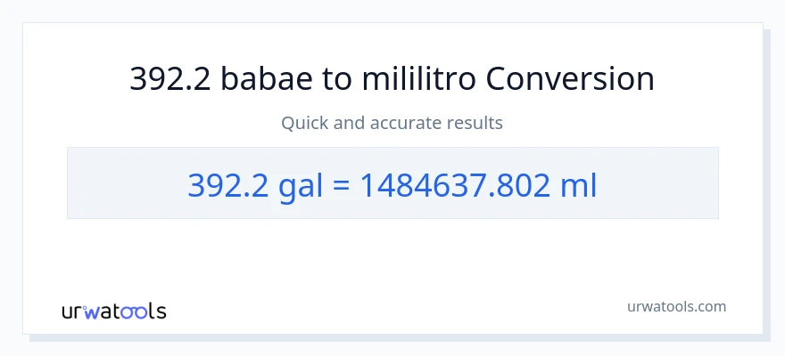 392.2 Mga galon patungong mga mililitro na conversion