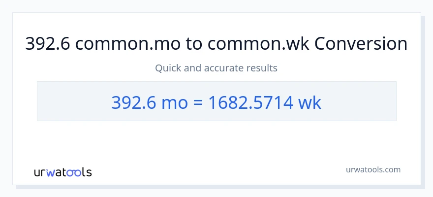 تبدیل 392.6 ماه‌ها به هفته‌ها