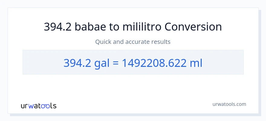 394.2 Mga galon patungong mga mililitro na conversion