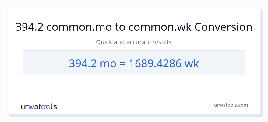 تبدیل 394.2 ماه‌ها به هفته‌ها