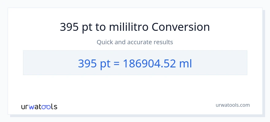395 Pints patungong mga mililitro na conversion