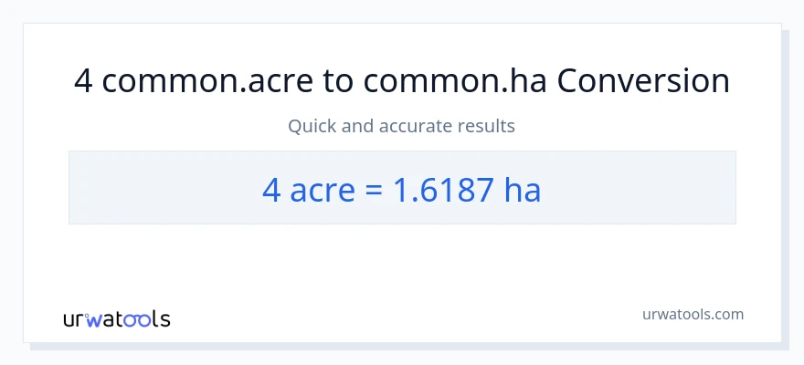 تبدیل 4 Acres به Hectares