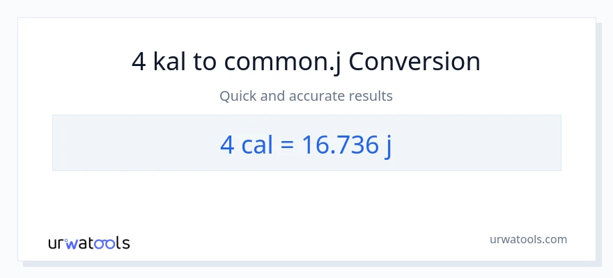 4 mga kaloriya patungong mga joule na conversion