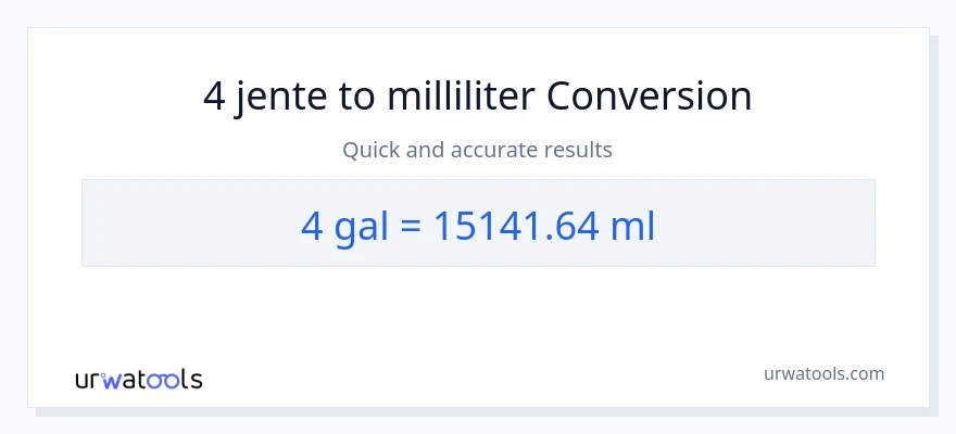 4 Galloner til milliliter konvertering