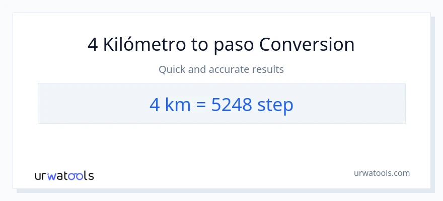 Conversión de 4 Kilómetros a pasos