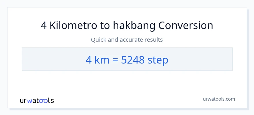 4 Kilometro patungong mga hakbang na conversion