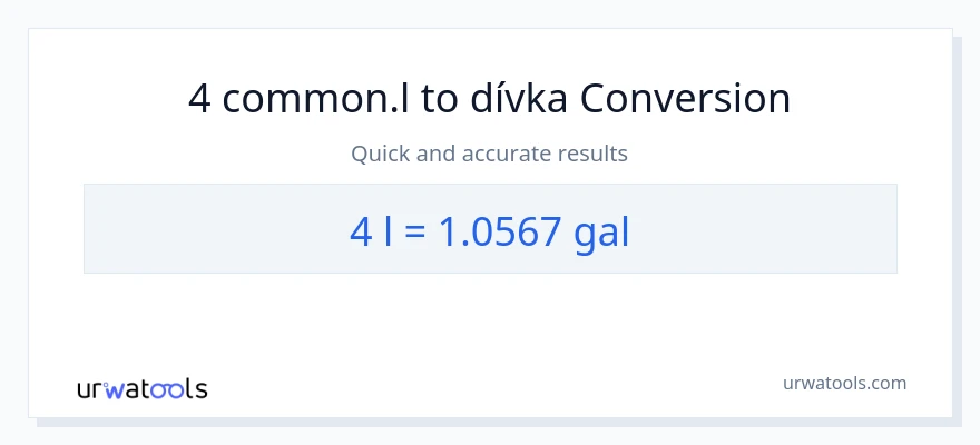 Konverze z Liters na Galony: 4