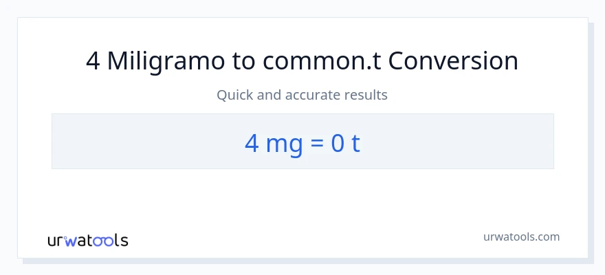 4 miligramo patungong Ts na conversion
