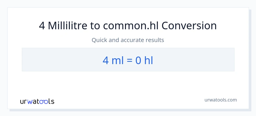 Conversion 4 millilitres vers Hls