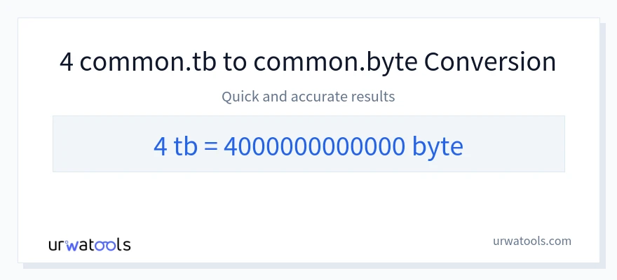 4 Terabytes 到 Bytes 轉換
