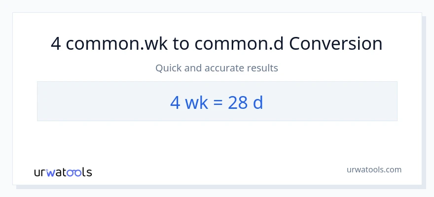 Conversion 4 Semaines vers Jours