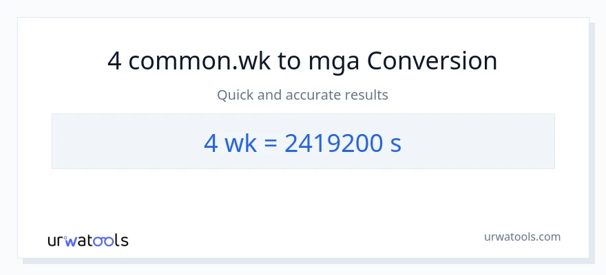 4 Mga Linggo patungong Segundo na conversion