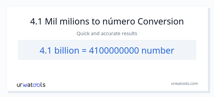 Conversió de 4.1 milers de milions a números
