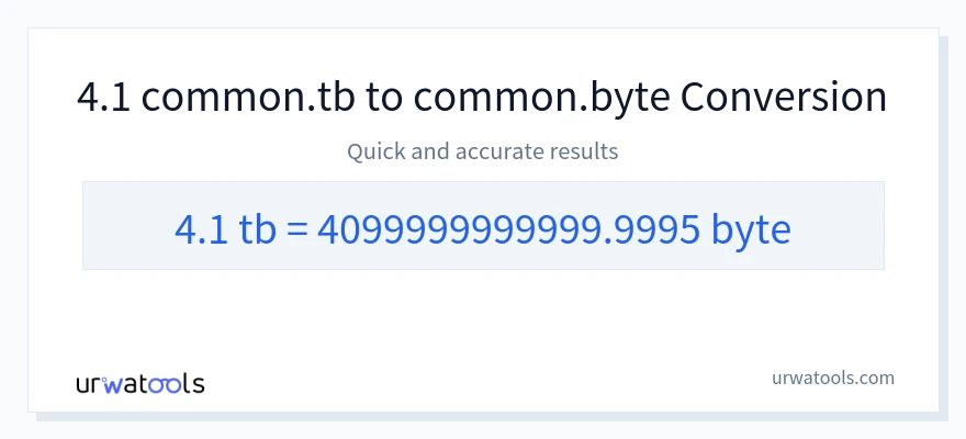 4.1 Terabytes 到 Bytes 轉換