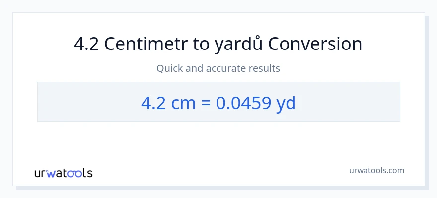 Konverze z Centimetry na yardů: 4.2