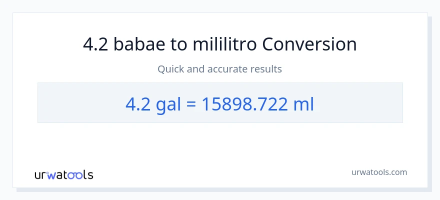 4.2 Mga galon patungong mga mililitro na conversion