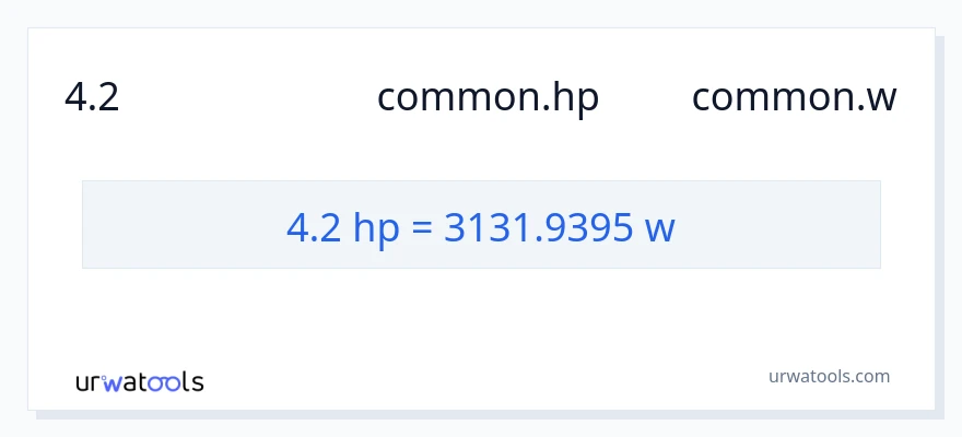 การแปลง 4.2 แรงม้า เป็น วัตต์