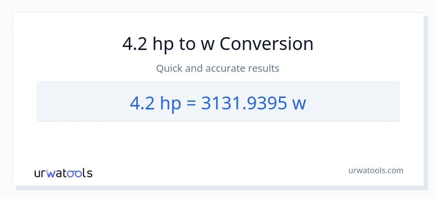 4.2 lakas-kabayo patungong watts na conversion