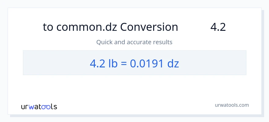 המרה של 4.2 Lbs ל- Dzs