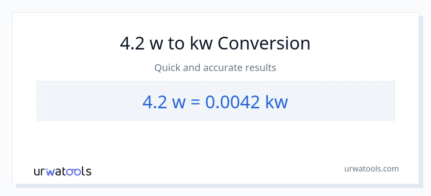 4.2 watts patungong kilowatts na conversion