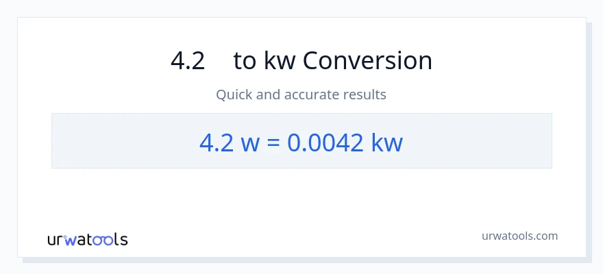 การแปลง 4.2 วัตต์ เป็น กิโลวัตต์