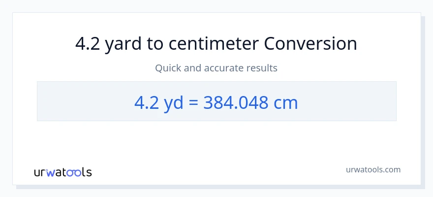 4.2 yards til Centimeter konvertering