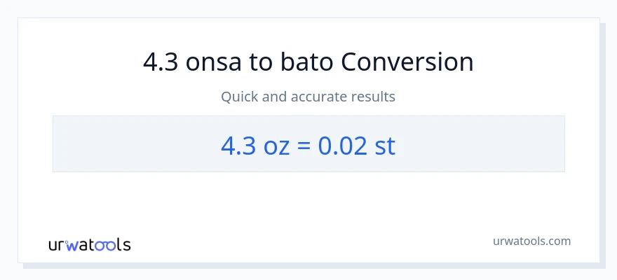 4.3 Mga onsa patungong Mga bato na conversion