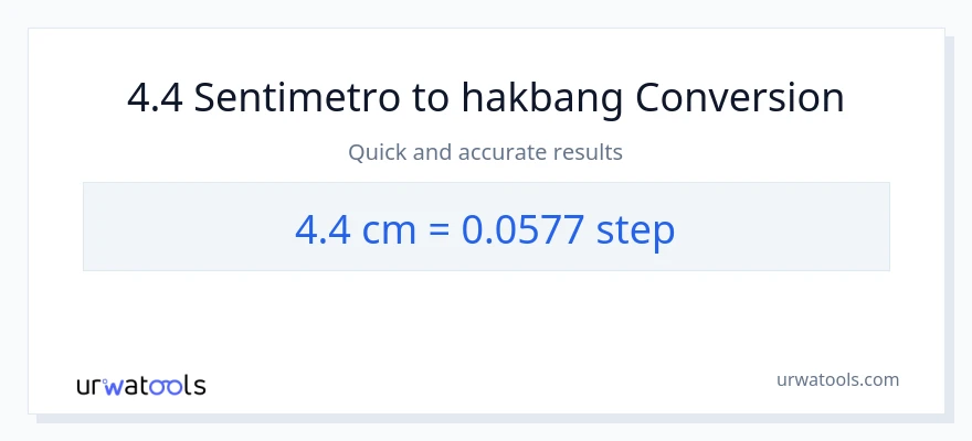 4.4 Mga Sentimetro patungong mga hakbang na conversion