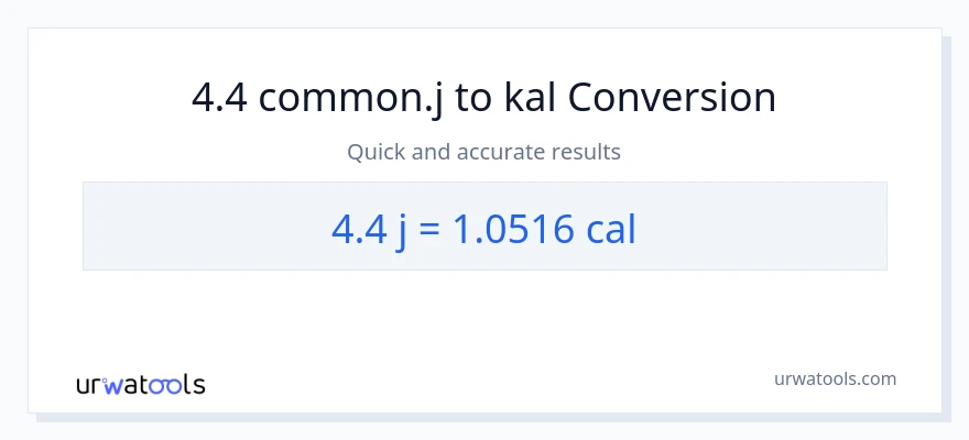4.4 mga joule patungong mga kaloriya na conversion