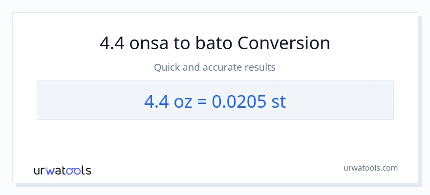 4.4 Mga onsa patungong Mga bato na conversion