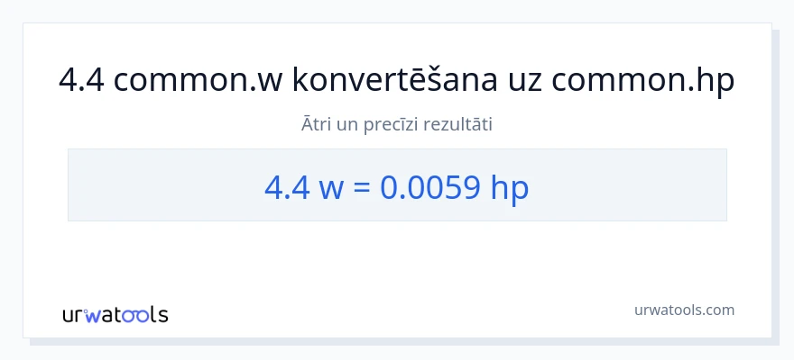 4.4 vati uz zirgspēki konversiju