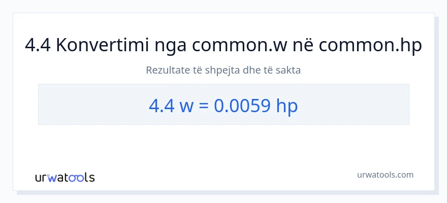 Konvertimi 4.4 vat në kuajfuqi