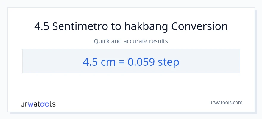 4.5 Mga Sentimetro patungong mga hakbang na conversion