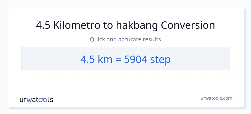 4.5 Kilometro patungong mga hakbang na conversion