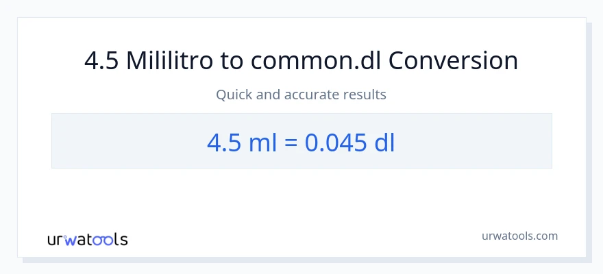 4.5 mga mililitro patungong Dls na conversion