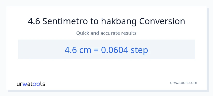 4.6 Mga Sentimetro patungong mga hakbang na conversion