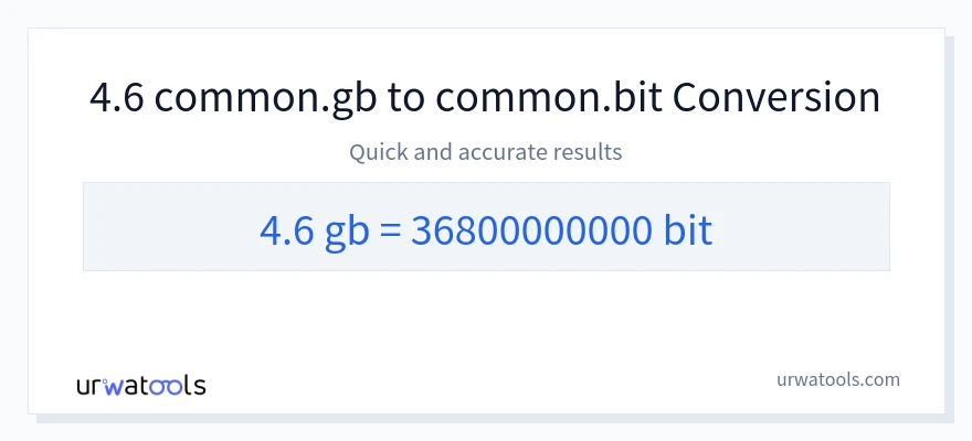 4.6 Gigabytes에서 Bits으로의 변환