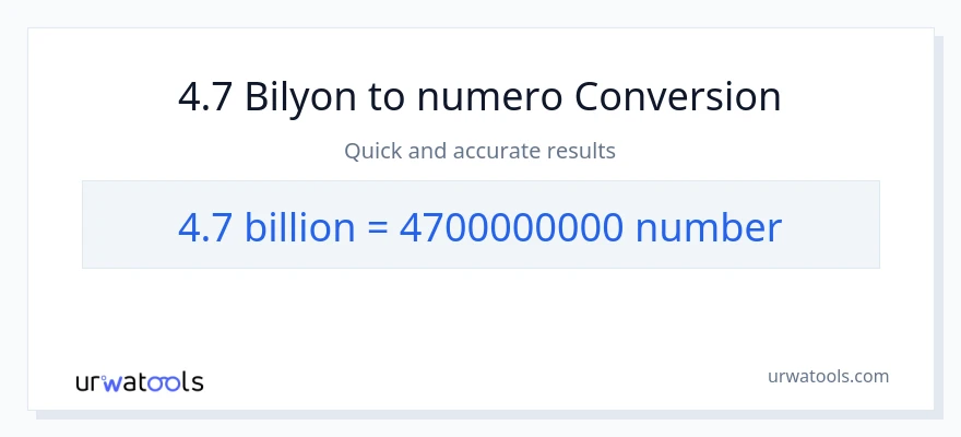 4.7 bilyon-bilyon patungong mga numero na conversion