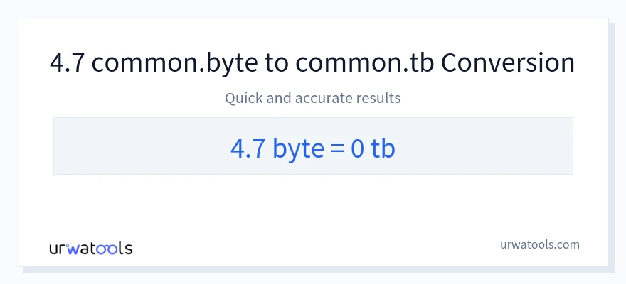 4.7 Bytes 到 Terabytes 轉換