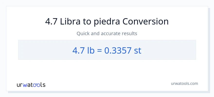 Conversión de 4.7 Lbs a Piedras