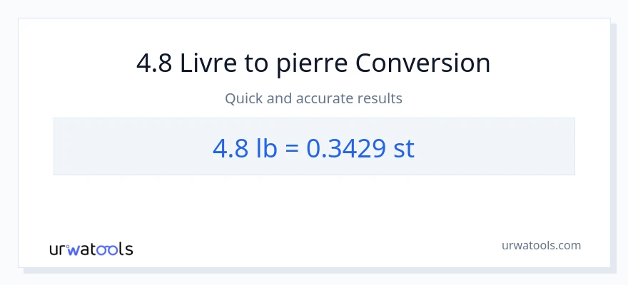 Conversion 4.8 Lbs vers Pierres