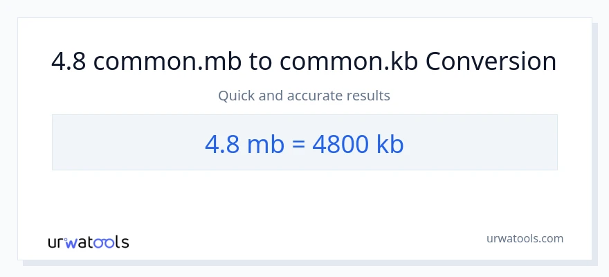 4.8 Megabytes patungong Kilobytes na conversion