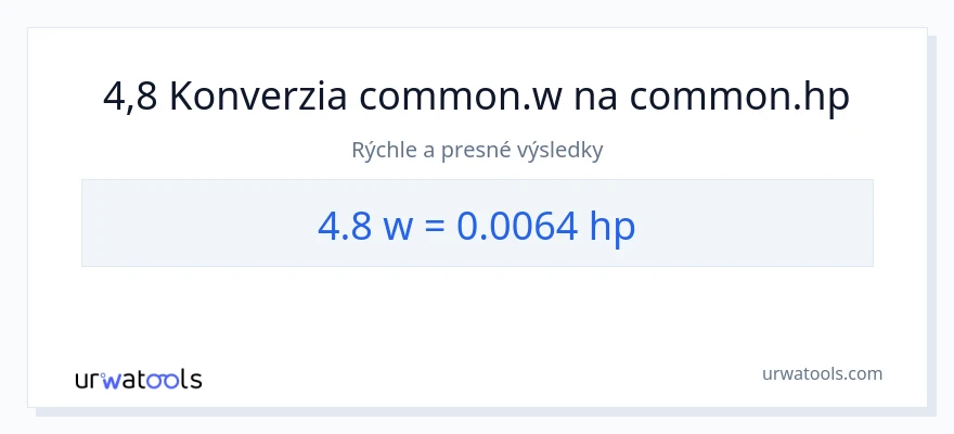 Konverzia z watty na konská sila: 4.8