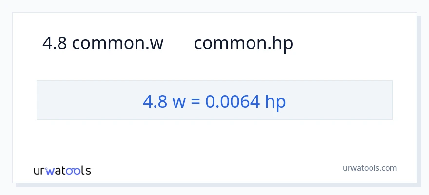 4.8 واٹ سے ہارس پاور کی تبدیلی