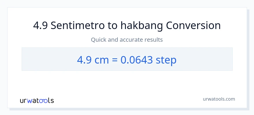 4.9 Mga Sentimetro patungong mga hakbang na conversion