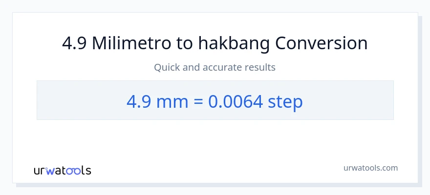 4.9 milimetro patungong mga hakbang na conversion