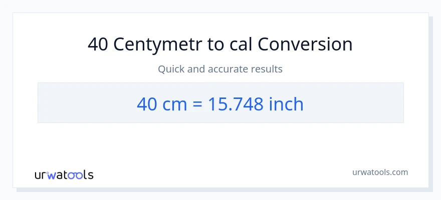 Konwersja 40 Centymetry do Cale