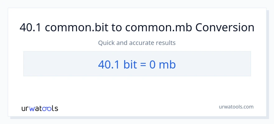 40.1 Bits patungong Megabytes na conversion