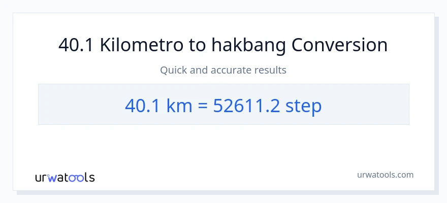 40.1 Kilometro patungong mga hakbang na conversion